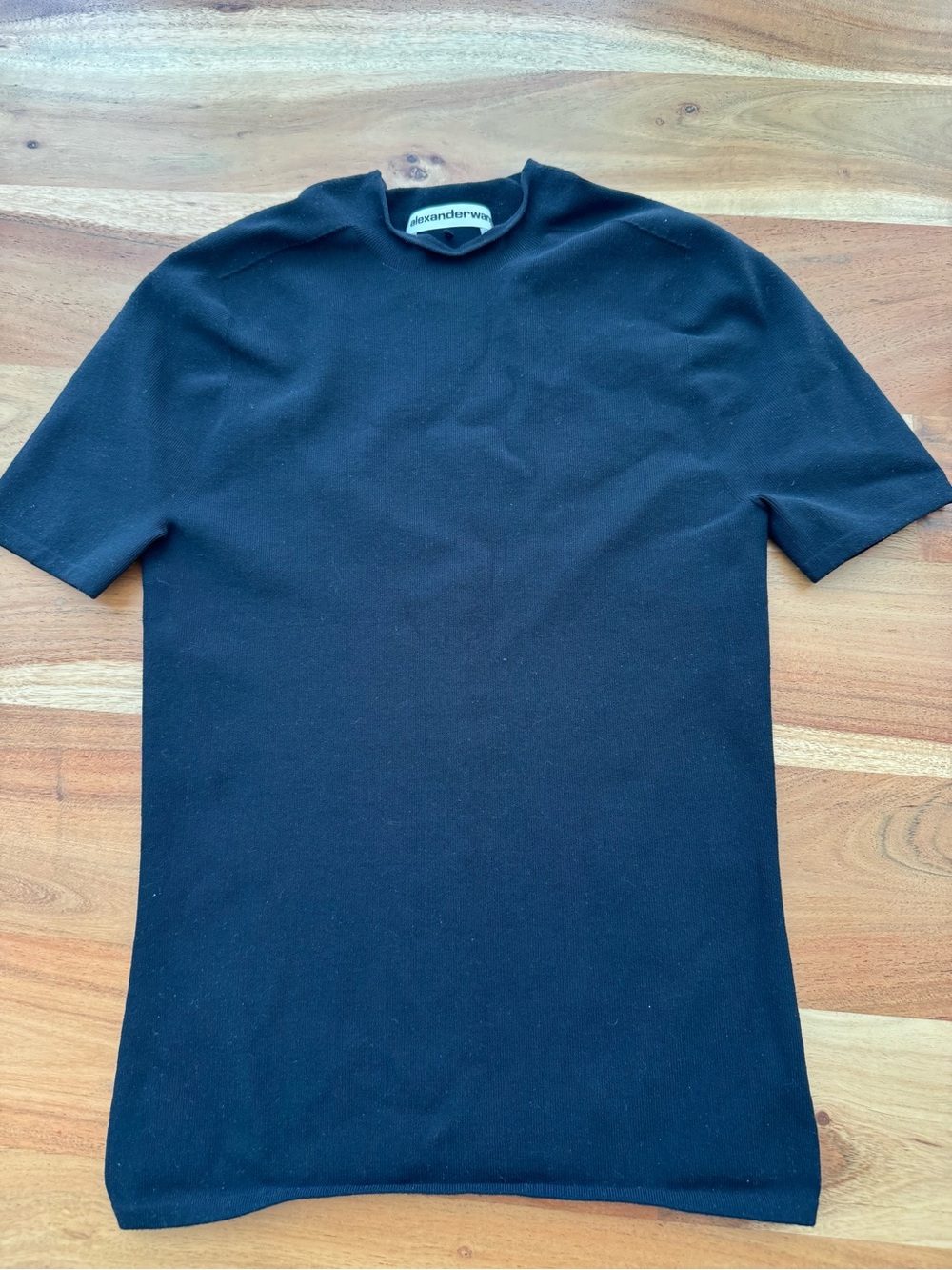 Alexander Wang Black Stretchy Mock Neck Tee